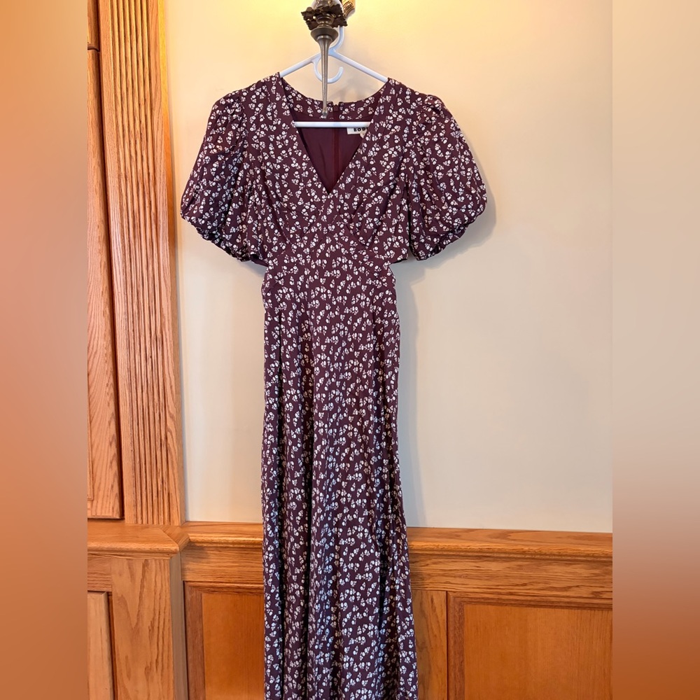 Boden Plum Long Sleeve Floral Dress